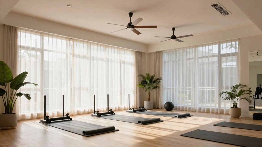 bright airy workout space