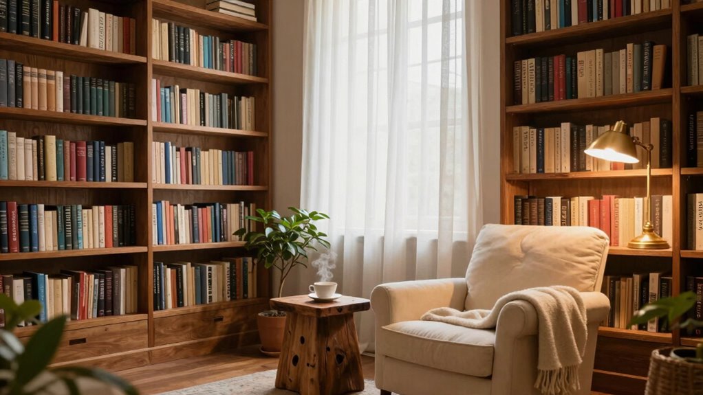 calm organized book sanctuary