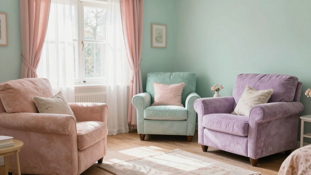 calming soft pastel colors
