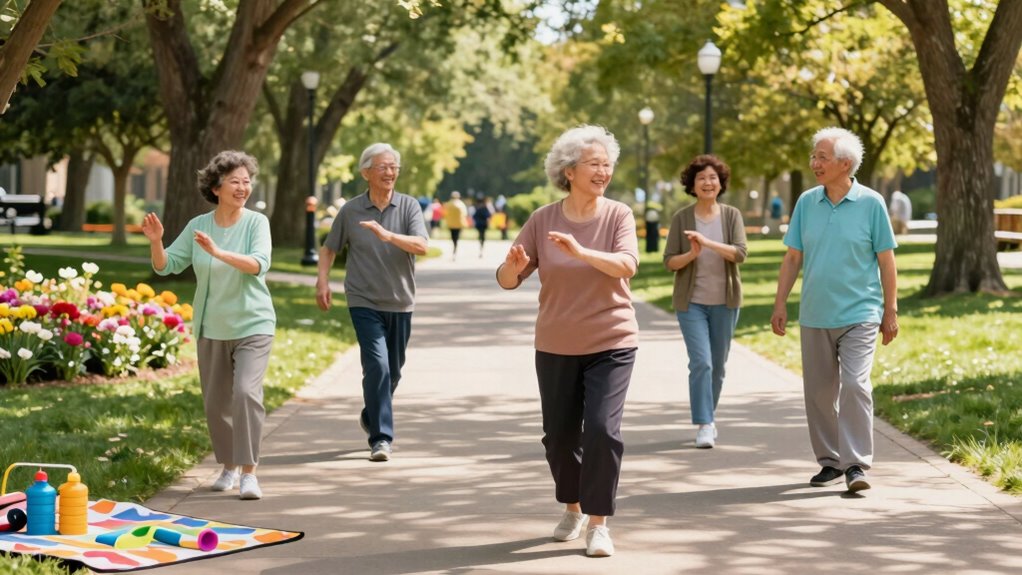 gentle outdoor senior exercises