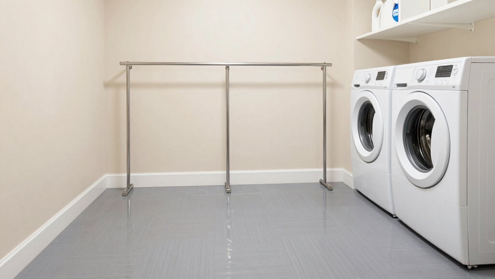 non slip flooring and support bars