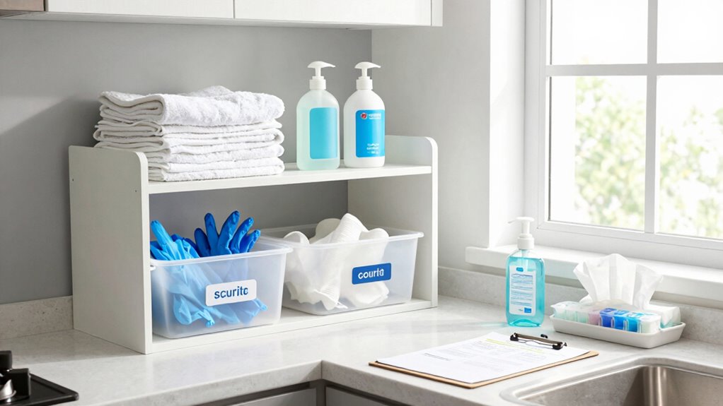 organize label check supplies