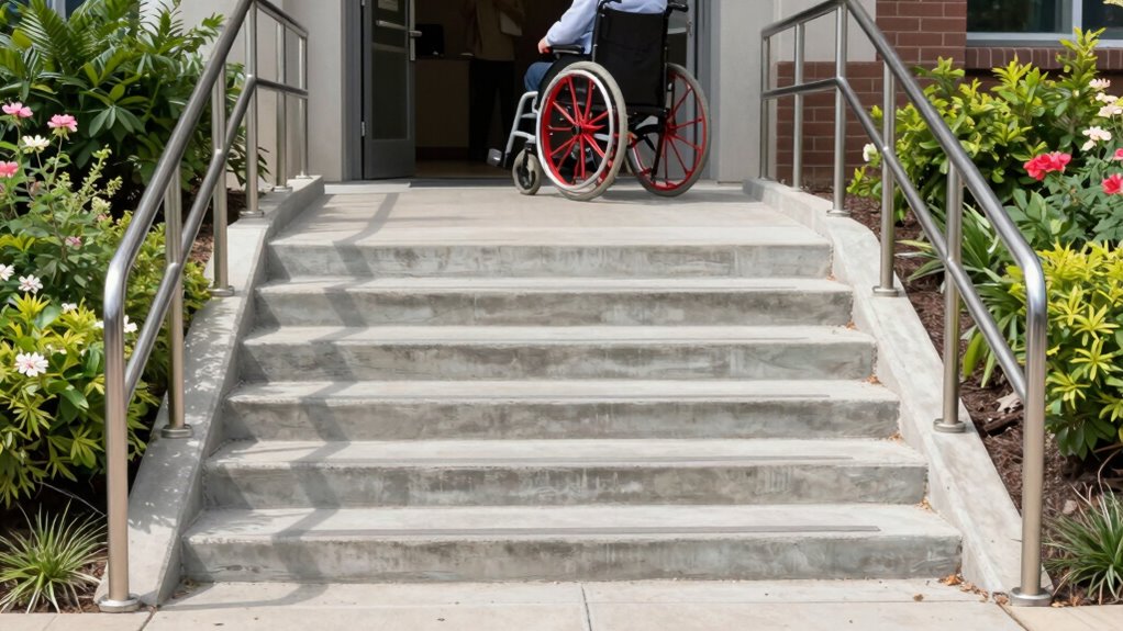 ramps ensure accessible mobility