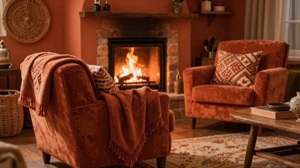 warm colors and textured comfort